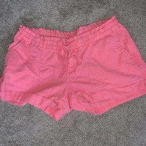 Old navy pink linen tie shorts